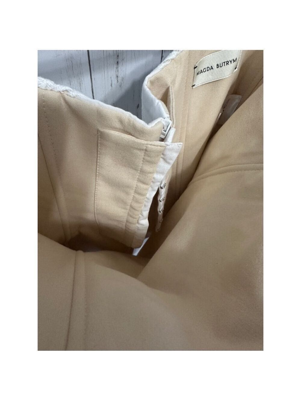 Magda Butrym Strapless Midi Dress • White Lace Cutout • Size 36 • New With Tags - Picture 7 of 11